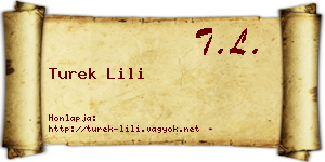 Turek Lili névjegykártya